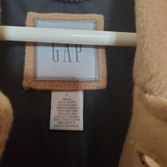 GAP Men's Mid-Length Wool Blend Tan Trench Coat - Picture 4 of 10